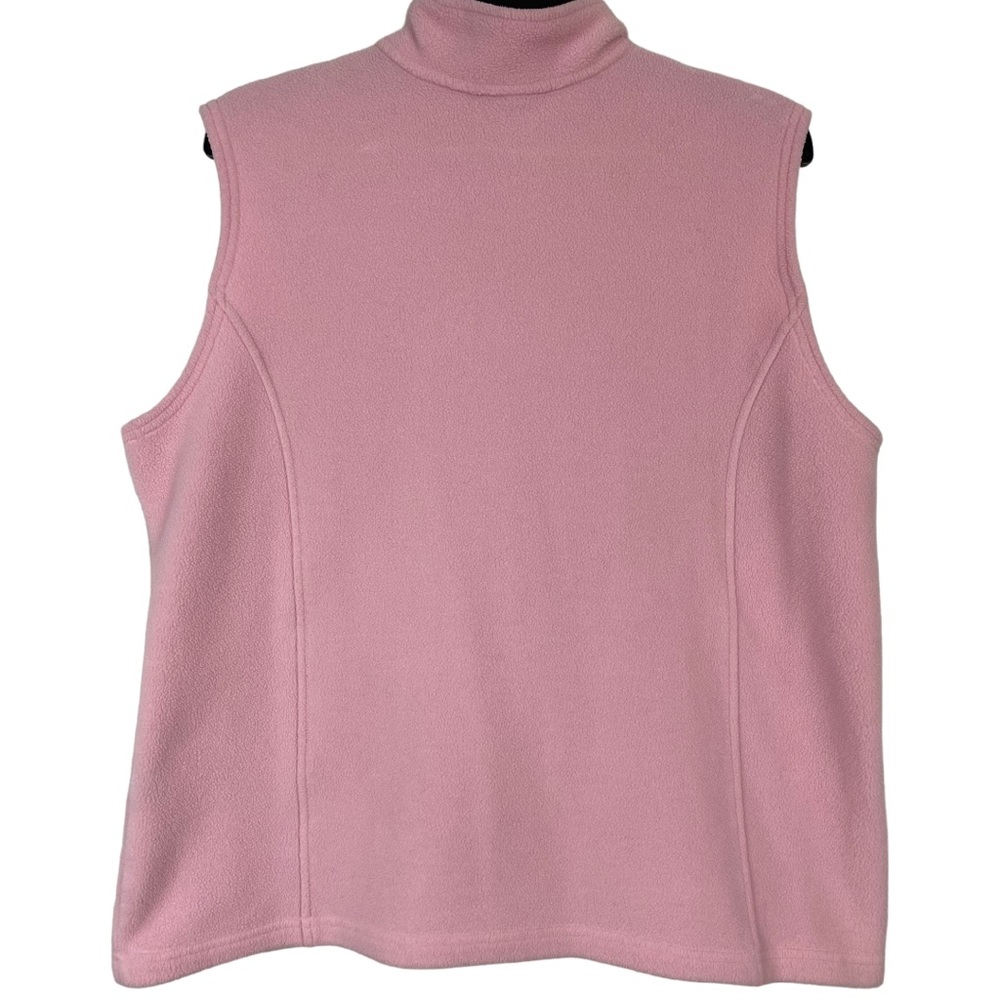 L.L.BEAN Women’s XL Pink Polartec Fleece ZIP Up Sleeveless Jacket Vest Pockets - Picture 4 of 11